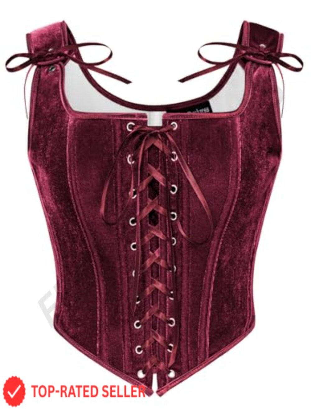 Velvet Renaissance Corset Top Lace-Up Overbust Bustier